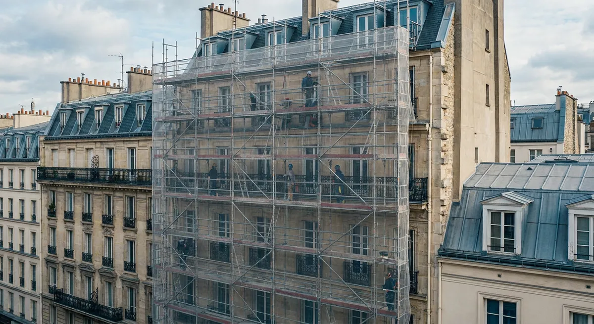 chantier rénovation copropriété en cours